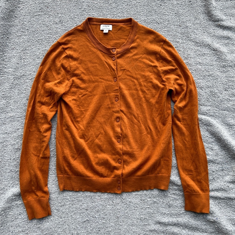 J. Crew Rust/Burnt Orange Cotton Cardigan